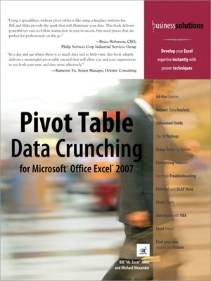 cover image of Pivot Table Data Crunching for Microsoft&#174; Office Excel&#174; 2007